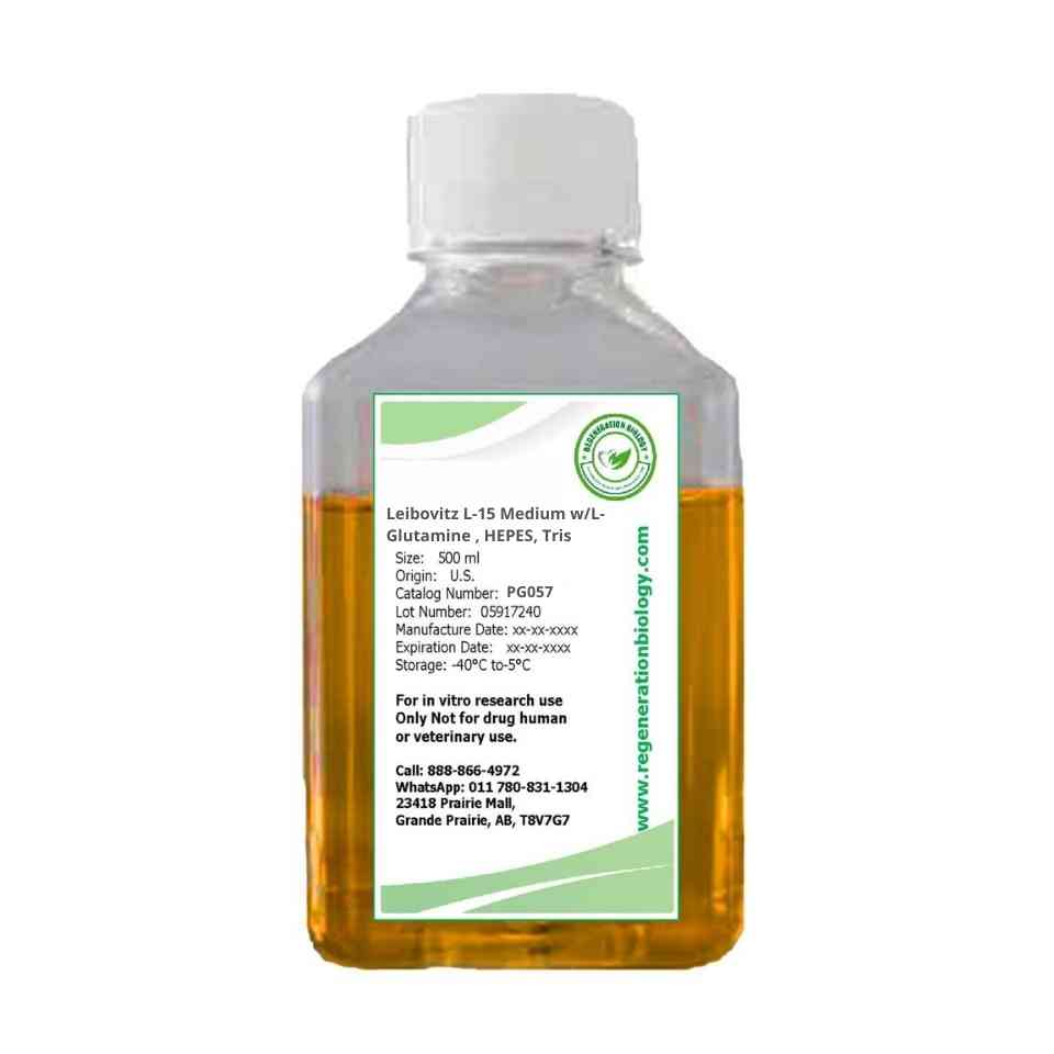 Leibovitz L-15 Medium w/L-Glutamine, HEPES, Tris